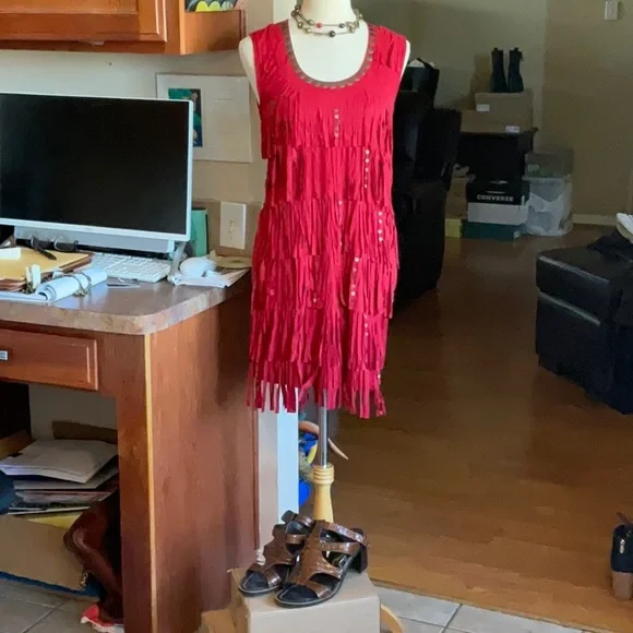 Ellison (King Ranch) Faux Suede Maroon Dress Size M, NWT - Picture 2 of 10